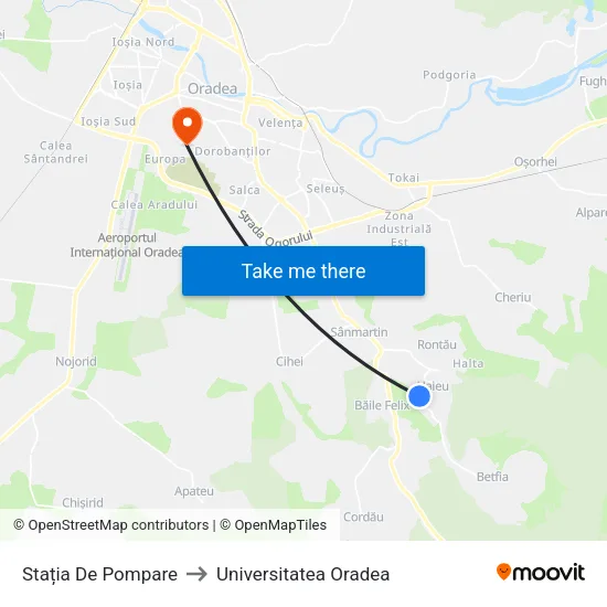 Haieu | Stația De Pompare to Universitatea Oradea map