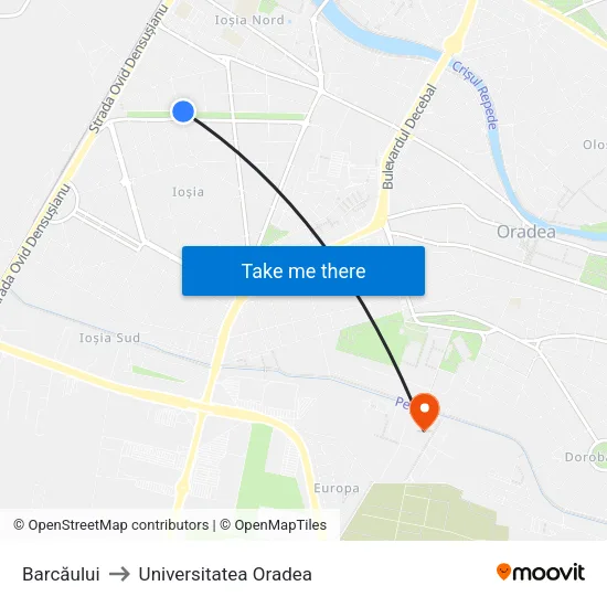 Barcăului to Universitatea Oradea map