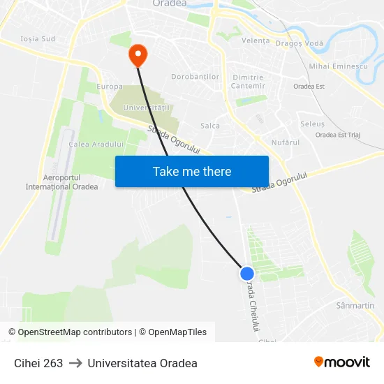 Cihei | Nr. 263 to Universitatea Oradea map