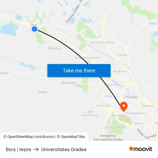 Borș | Ieșire to Universitatea Oradea map