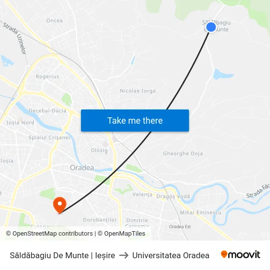 Săldăbagiu De Munte | Ieșire to Universitatea Oradea map