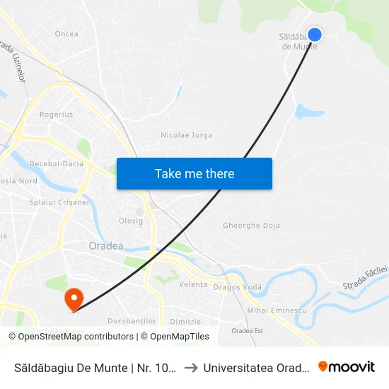 Săldăbagiu De Munte | Nr. 107a to Universitatea Oradea map