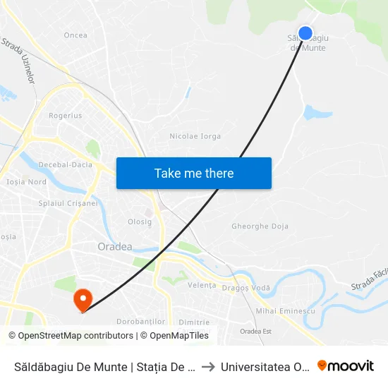 Săldăbagiu De Munte | Stația De Pompare to Universitatea Oradea map