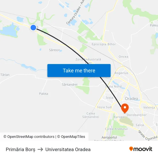 Borș | Primărie to Universitatea Oradea map