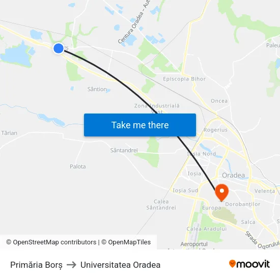 Borș | Primărie to Universitatea Oradea map