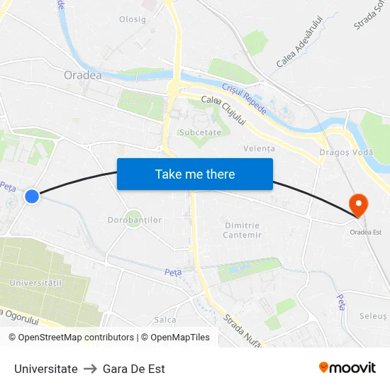 Universitate to Gara De Est map