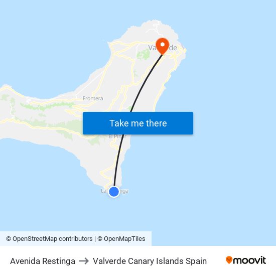 Avenida Restinga to Valverde Canary Islands Spain map