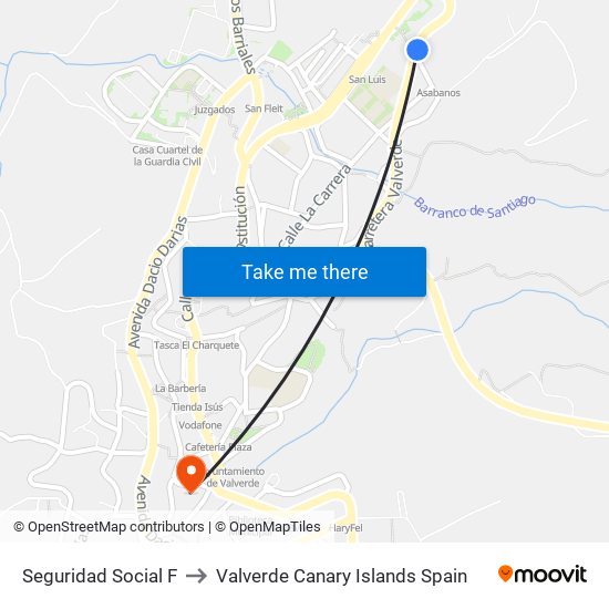 Seguridad Social F to Valverde Canary Islands Spain map