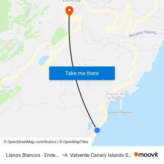 Llanos Blancos - Endesa F to Valverde Canary Islands Spain map