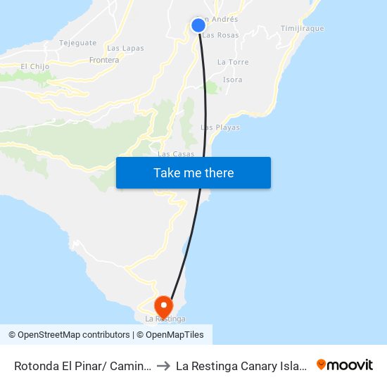 Rotonda El Pinar/ Camino Jinama to La Restinga Canary Islands Spain map