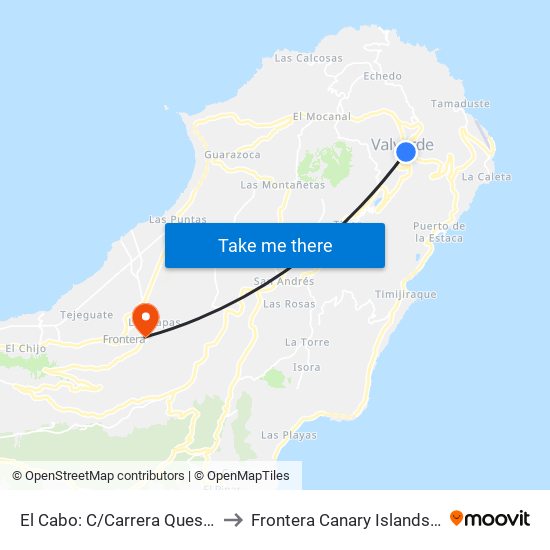 El Cabo: C/Carrera Quesadillas to Frontera Canary Islands Spain map