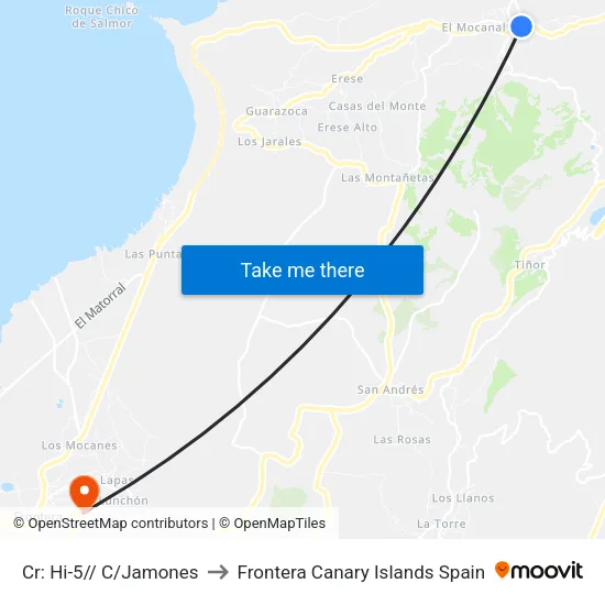 Cr: Hi-5// C/Jamones to Frontera Canary Islands Spain map