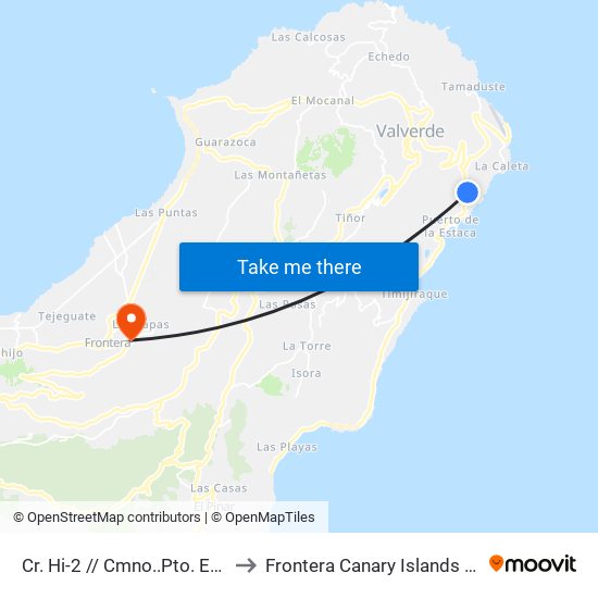 Cr. Hi-2 // Cmno..Pto. Estaca to Frontera Canary Islands Spain map