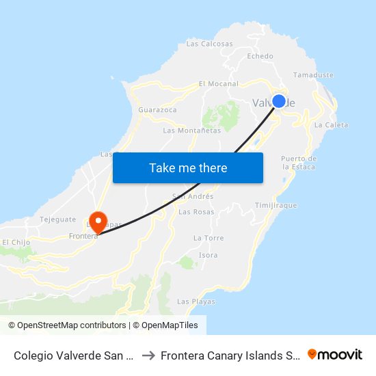 Colegio Valverde San Luis to Frontera Canary Islands Spain map