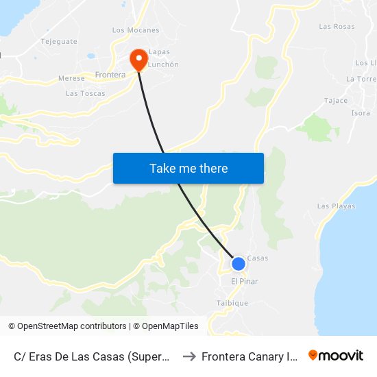 C/ Eras De Las Casas (Supermercado Regalado) to Frontera Canary Islands Spain map