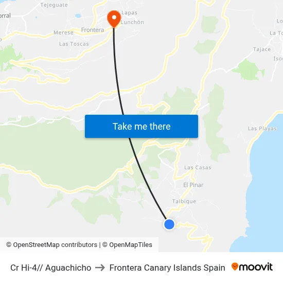 Cr Hi-4// Aguachicho to Frontera Canary Islands Spain map