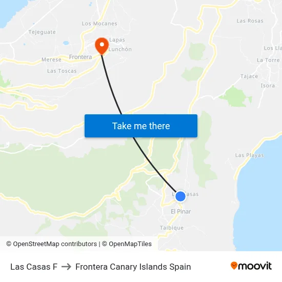 Las Casas F to Frontera Canary Islands Spain map