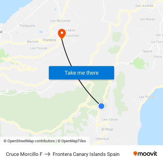 Cruce Morcillo F to Frontera Canary Islands Spain map