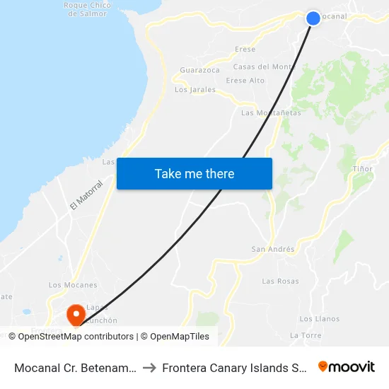 Mocanal Cr. Betenama F to Frontera Canary Islands Spain map