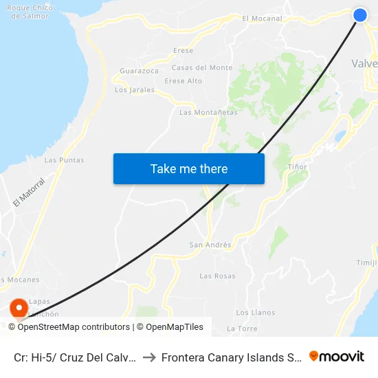 Cr: Hi-5/ Cruz Del Calvario to Frontera Canary Islands Spain map
