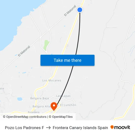 Pozo Los Padrones F to Frontera Canary Islands Spain map
