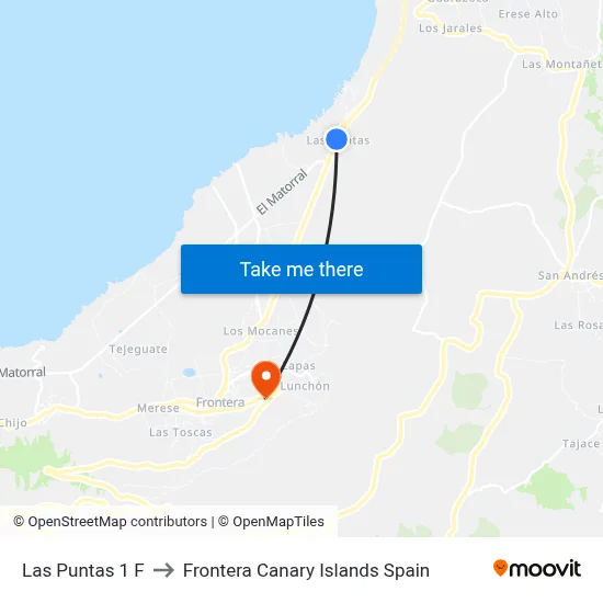 Las Puntas 1 F to Frontera Canary Islands Spain map