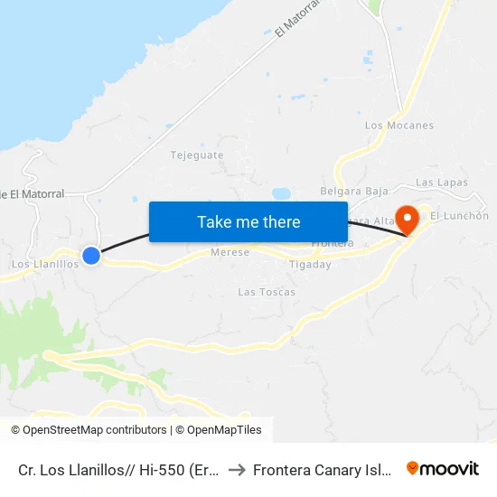 Cr. Los Llanillos// Hi-550 (Ermita Ataúd) F to Frontera Canary Islands Spain map