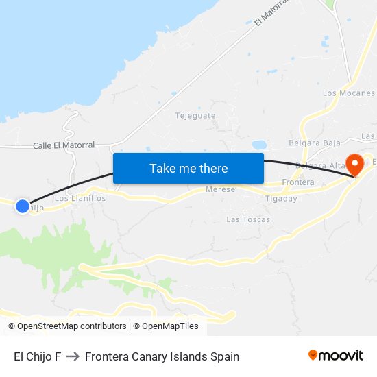 El Chijo F to Frontera Canary Islands Spain map