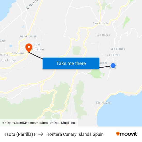 Isora (Parrilla) F to Frontera Canary Islands Spain map