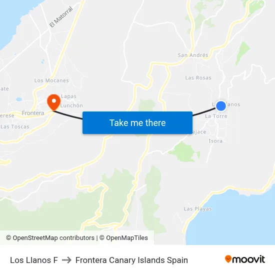 Los Llanos F to Frontera Canary Islands Spain map