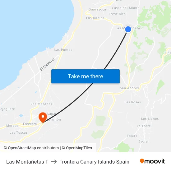 Las Montañetas F to Frontera Canary Islands Spain map