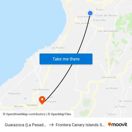 Guarazoca (La Pasada) F to Frontera Canary Islands Spain map