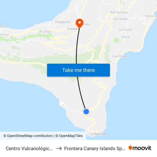Centro Vulcanológico F to Frontera Canary Islands Spain map