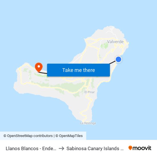 Llanos Blancos - Endesa F to Sabinosa Canary Islands Spain map