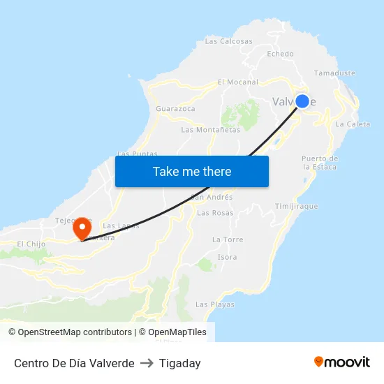 Centro De Día Valverde to Tigaday map