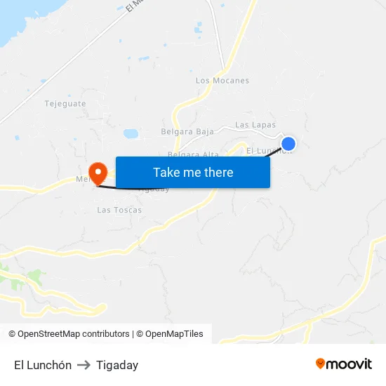 El Lunchón to Tigaday map