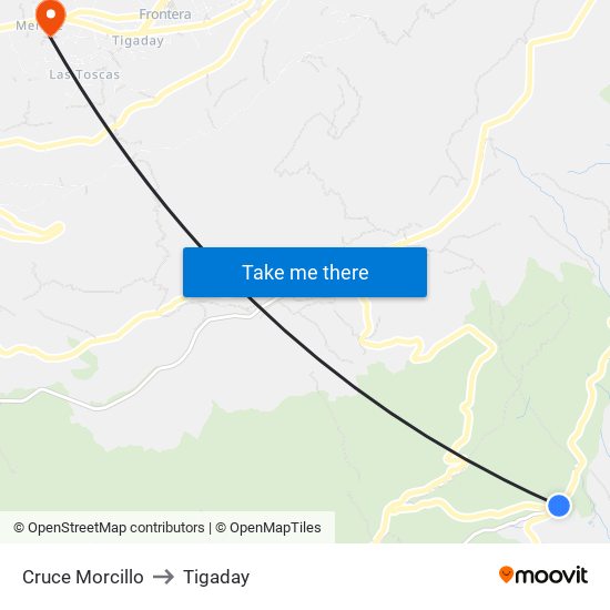 Cruce Morcillo to Tigaday map