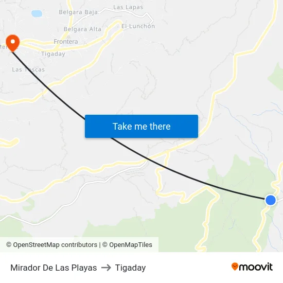 Mirador De Las Playas to Tigaday map