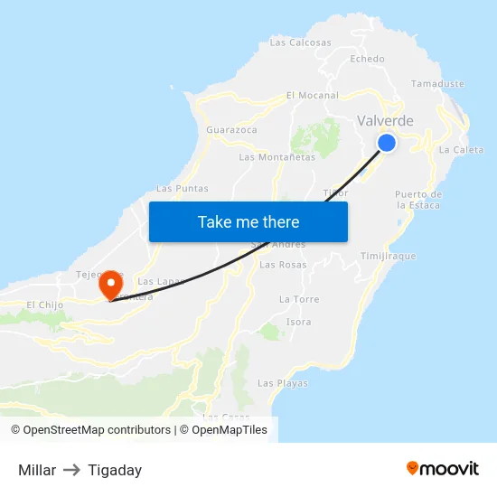 Millar to Tigaday map