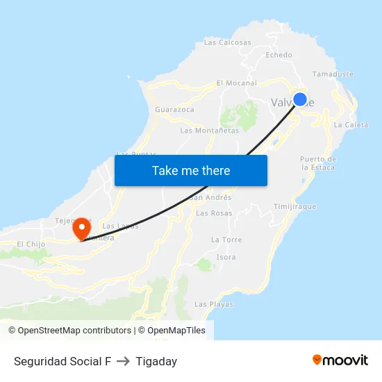 Seguridad Social F to Tigaday map