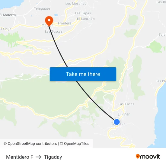 Mentidero F to Tigaday map