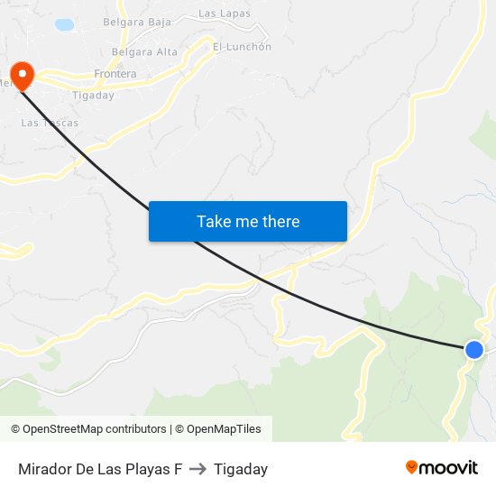 Mirador De Las Playas F to Tigaday map