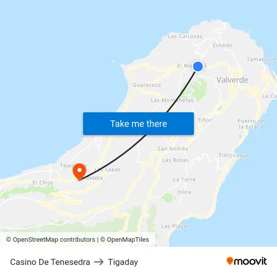 Casino De Tenesedra to Tigaday map