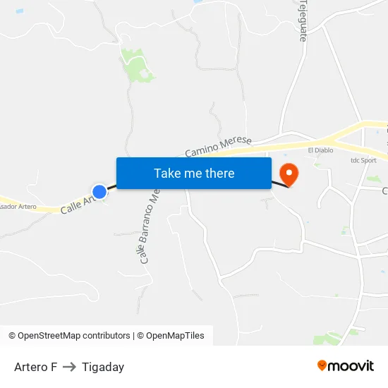 Artero F to Tigaday map
