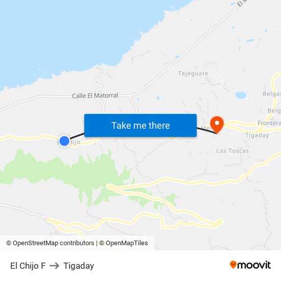 El Chijo F to Tigaday map