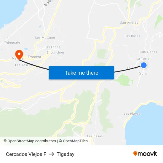 Cercados Viejos F to Tigaday map