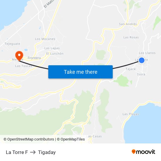 La Torre F to Tigaday map
