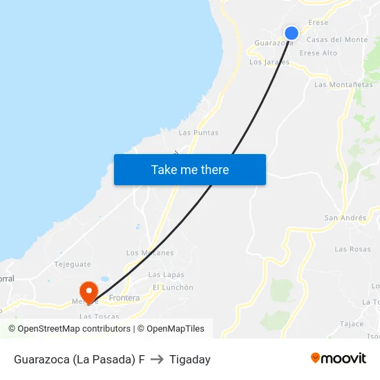Guarazoca (La Pasada) F to Tigaday map