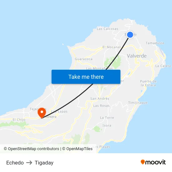 Echedo to Tigaday map