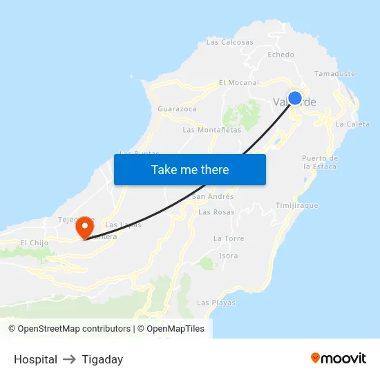 Hospital to Tigaday map